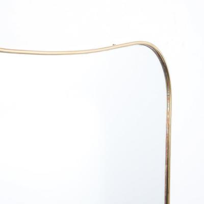 Mid Century Modernist Curvilinear Hourglass Form Brass Wrapped Mirror