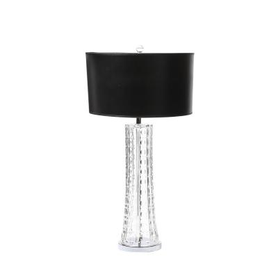 Mid Century Modernist Cut Crystal Table Lamps On Chrome Bases