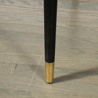 Mid Century Modernist Game Table in Book Matched Walnut W Ebonized Detailing