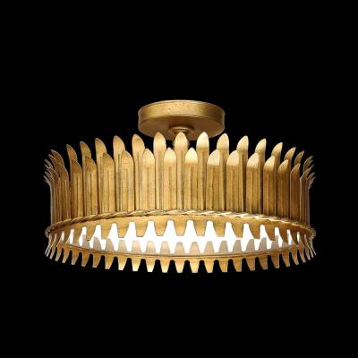 Mid Century Modernist Geometric Feather Form Brass Frosted Glass Flush Mount