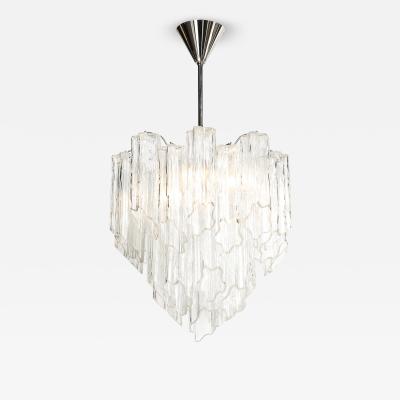 Mid Century Modernist Hand Blown Murano Angular Tronchi Glass Chandelier