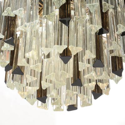 Mid Century Modernist Hand Blown Murano Mixed Glass Camer Triedre Chandelier