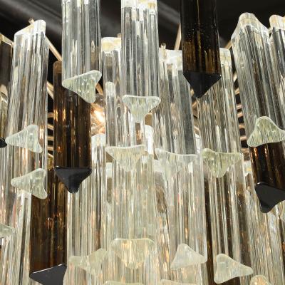 Mid Century Modernist Hand Blown Murano Mixed Glass Camer Triedre Chandelier