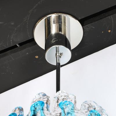 Mid Century Modernist Hand Blown Ultramarine Murano Glass Splash Form Pendant