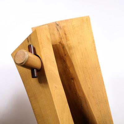Mid Century Modernist Hand Carved Walnut Oak Dowel Pierced Amorphic Sculpture
