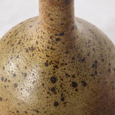 Mid Century Modernist Hand Glazed Ceramic Table Lamp w Speckled Volcanic Detail