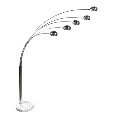 Mid Century Modernist Hydra Articulating Floor Lamp in Chrome and Marble
