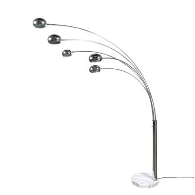 Mid Century Modernist Hydra Articulating Floor Lamp in Chrome and Marble