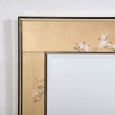 Mid Century Modernist Labarge Gilt Eglomise Brass Mirror signed J Jacobusse