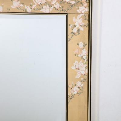 Mid Century Modernist Labarge Gilt Eglomise Brass Mirror signed J Jacobusse