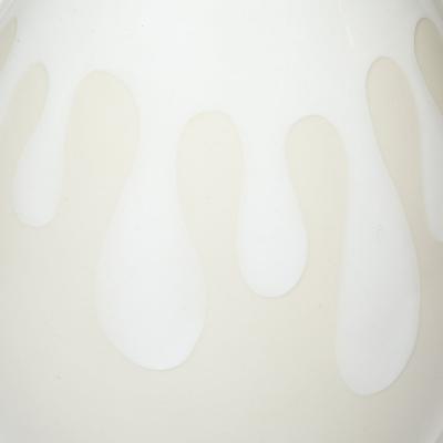 Mid Century Modernist Off White Ceramic Table Lamps with Graphic Splash Motif