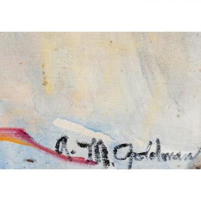 Mid Century Modernist Oil Painting by Albert Martin Goldman