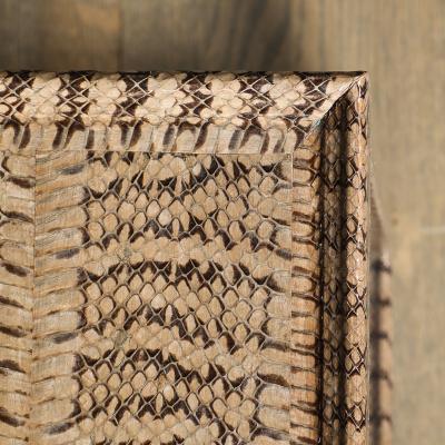 Mid Century Modernist Python Side Table with Brass Castors by Karl Springer