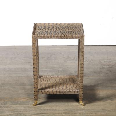 Mid Century Modernist Python Side Table with Brass Castors by Karl Springer