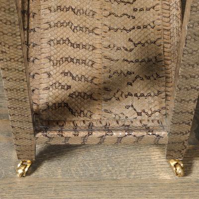 Mid Century Modernist Python Side Table with Brass Castors by Karl Springer