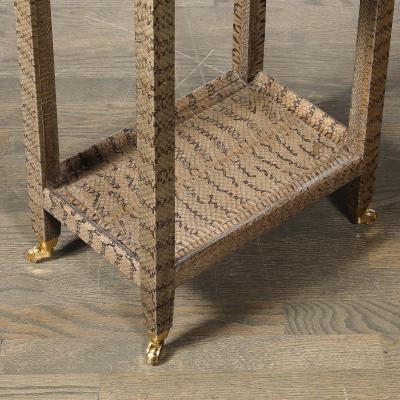 Mid Century Modernist Python Side Table with Brass Castors by Karl Springer
