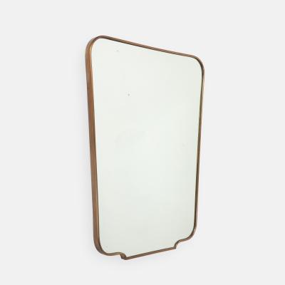 Mid Century Modernist Rectangular Brass Wall Mirror
