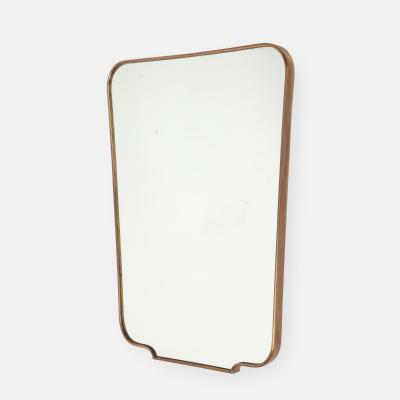 Mid Century Modernist Rectangular Brass Wall Mirror