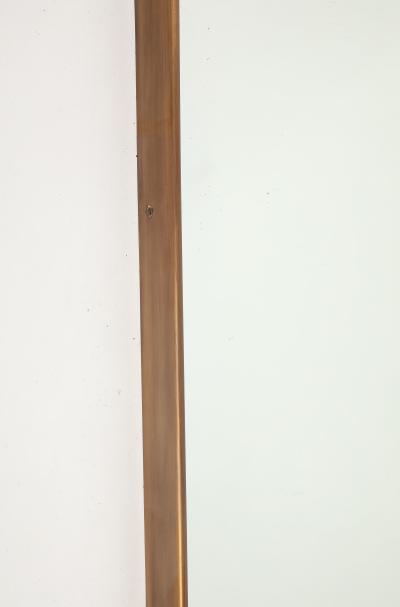 Mid Century Modernist Rectangular Brass Wall Mirror