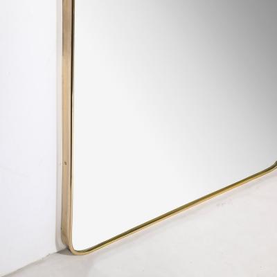 Mid Century Modernist Rectangular Brass Wrapped Mirror