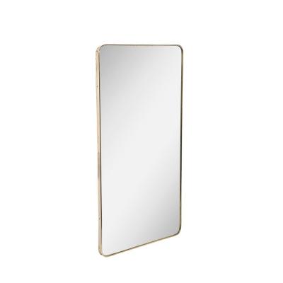Mid Century Modernist Rectangular Brass Wrapped Mirror