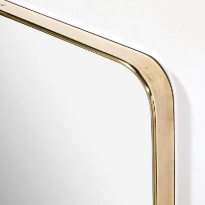Mid Century Modernist Rectangular Brass Wrapped Mirror
