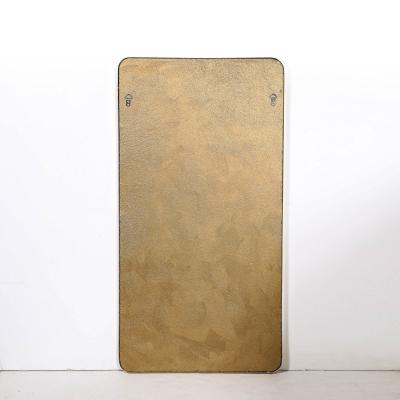 Mid Century Modernist Rectangular Brass Wrapped Mirror