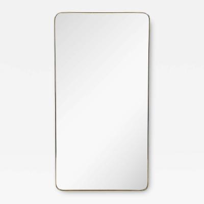 Mid Century Modernist Rectangular Brass Wrapped Mirror