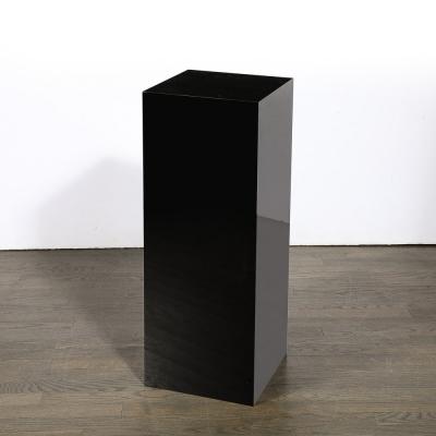 Mid Century Modernist Rectilinear Black Acrylic Pedestal