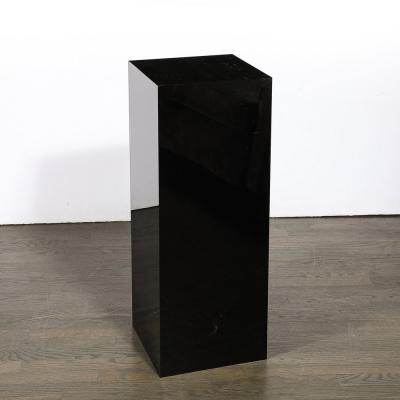 Mid Century Modernist Rectilinear Black Acrylic Pedestal