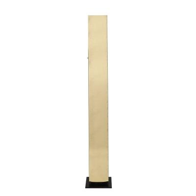 Mid Century Modernist Rectilinear Floor Lamp in Brass Black Enamel