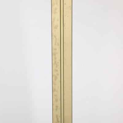 Mid Century Modernist Rectilinear Floor Lamp in Brass Black Enamel