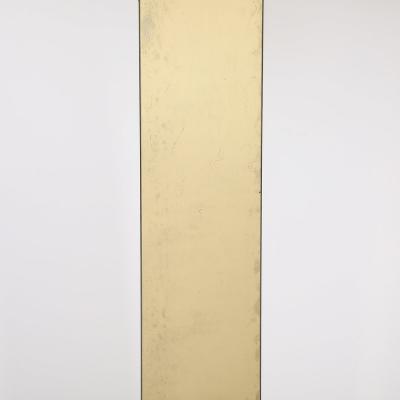 Mid Century Modernist Rectilinear Floor Lamp in Brass Black Enamel