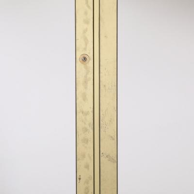 Mid Century Modernist Rectilinear Floor Lamp in Brass Black Enamel