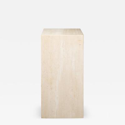 Mid Century Modernist Rectilinear Minimal Travertine Pedestal