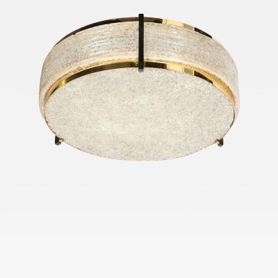 Mid Century Modernist Resin Brass Fitted Semi Flush Mount Chandelier