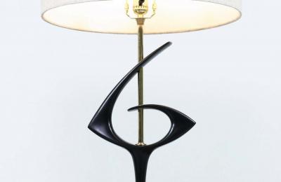 Mid Century Modernist Sculpted Brass Table Lamps