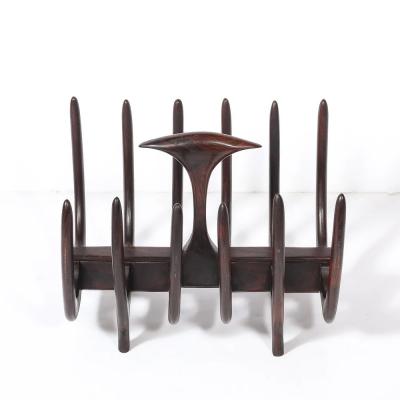 Mid Century Modernist Sculptural Osseous Form Magazine Stand in Rosewood