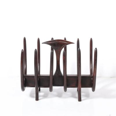Mid Century Modernist Sculptural Osseous Form Magazine Stand in Rosewood