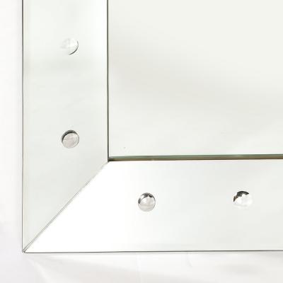 Mid Century Modernist Shadowbox Mirror W Reverse Beveled Detailing