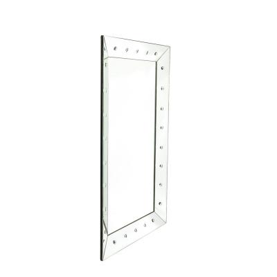 Mid Century Modernist Shadowbox Mirror W Reverse Beveled Detailing