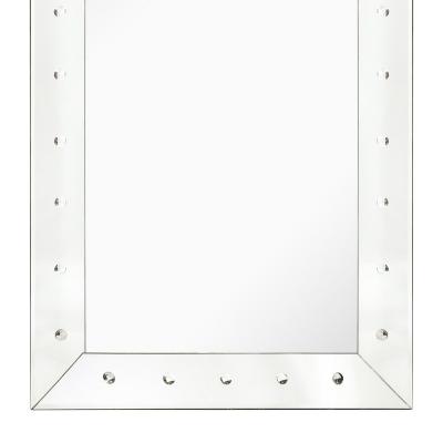 Mid Century Modernist Shadowbox Mirror W Reverse Beveled Detailing