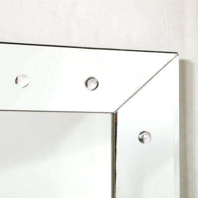 Mid Century Modernist Shadowbox Mirror W Reverse Beveled Detailing