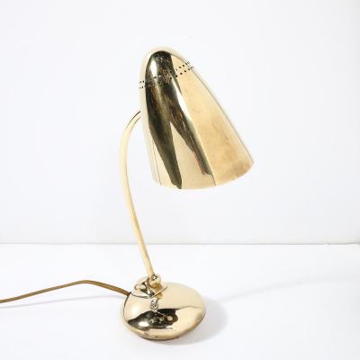 Mid Century Modernist Space Age Polished Brass Table Lamp
