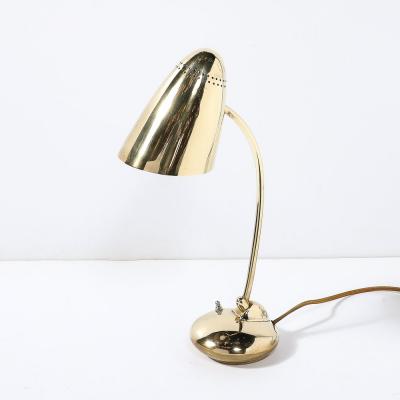 Mid Century Modernist Space Age Polished Brass Table Lamp