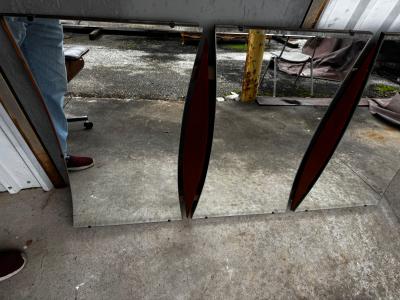 Mid Century Modernist Style Walnut Wall Hanging Mirror 65 x 40 