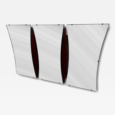 Mid Century Modernist Style Walnut Wall Hanging Mirror 65 x 40 