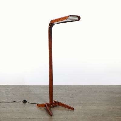 Mid Century Modernist Teak Bentwood Sculptural Floor Lamp with Diffuser