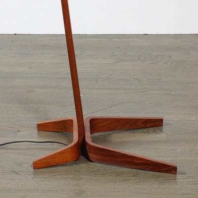 Mid Century Modernist Teak Bentwood Sculptural Floor Lamp with Diffuser