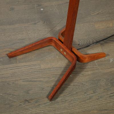 Mid Century Modernist Teak Bentwood Sculptural Floor Lamp with Diffuser